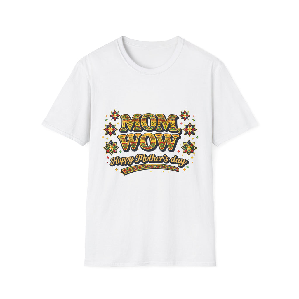Mom Wow T-Shirt — Retro "Happy Mother's Day" Floral Tee