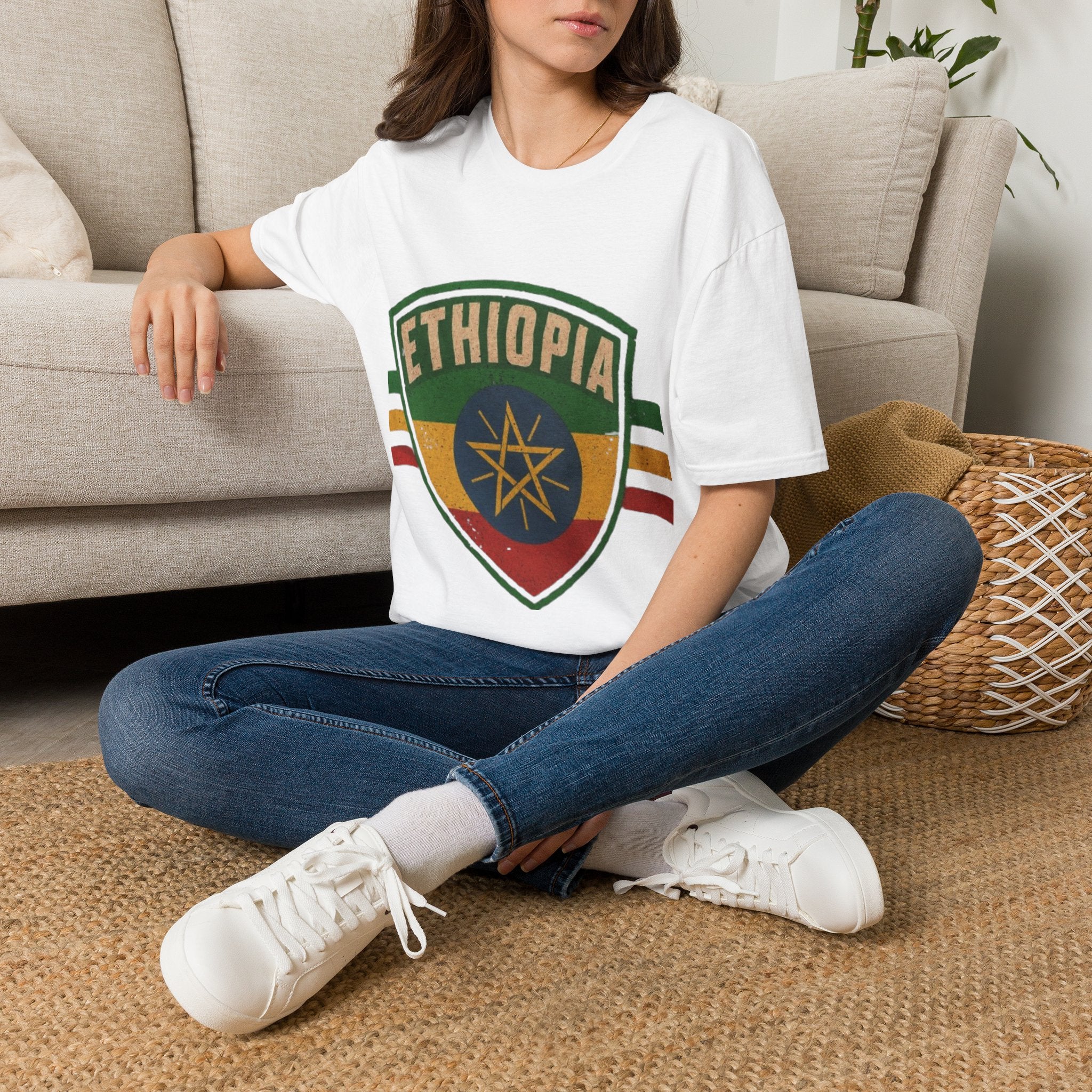 Ethiopia Shield T-Shirt — Vintage Flag Emblem Tee